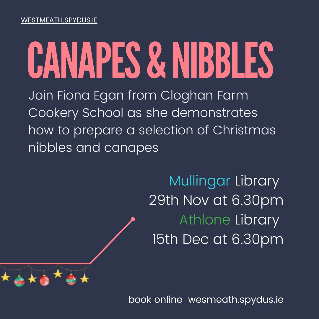 whcclibrary's tweet image. So much happening at your local library this festive season.  Why not drop into your local library, phone or go online to westmeath.spydus.ie to see what&apos;s happening at your local library? #festiveseason #christmaslibrary #locallibrary