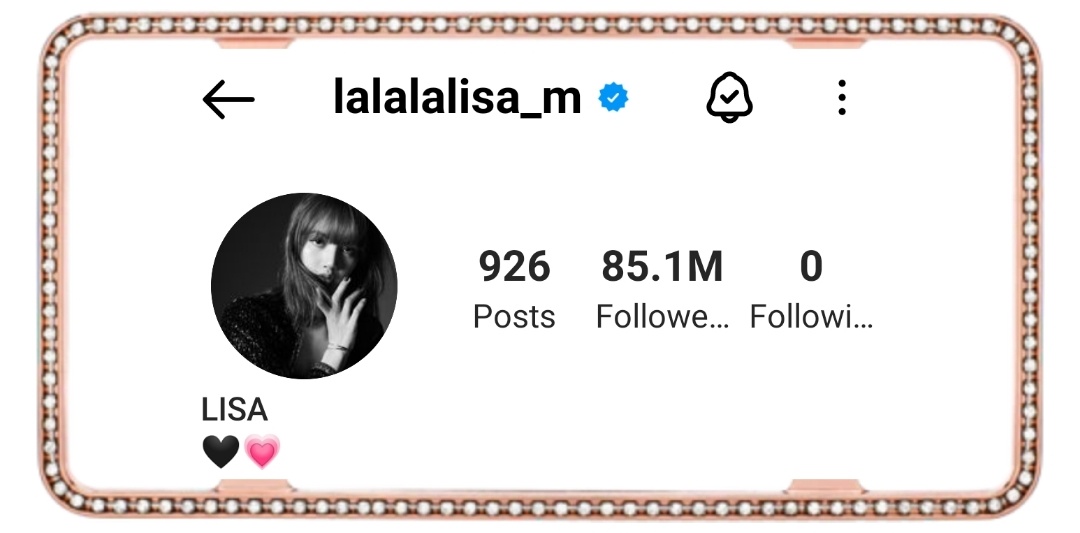 🎊Congratulations🎊

[IG]​ lalalalisa_m​ has reached
85.1 Million followers on Instagram

Please engage!

🔗instagram.com/lalalalisa_m?i…

I vote #LISA for Asian Celebrity of the Year #ACOTY2022 #NETIZENSREPORT #ACOTY2022LISA 
<a href="/thenreport/">The Netizens Choice Magazine</a>