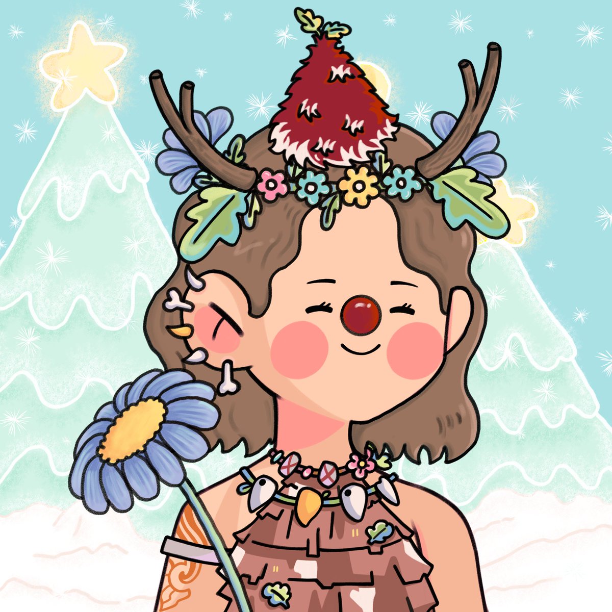 Derieriiii_'s tweet photo. Hi, I'm Reiri, the Red-nosed Primitive Reindeer!! 🦌🌸

May love ♥️ peace ☮️ joy 🤗 and fire 🔥 be in your hearts 🎄☃️

#primitiveaf #primitivechristmas
#NewProfilePic https://t.co/YTxEO8g5fx