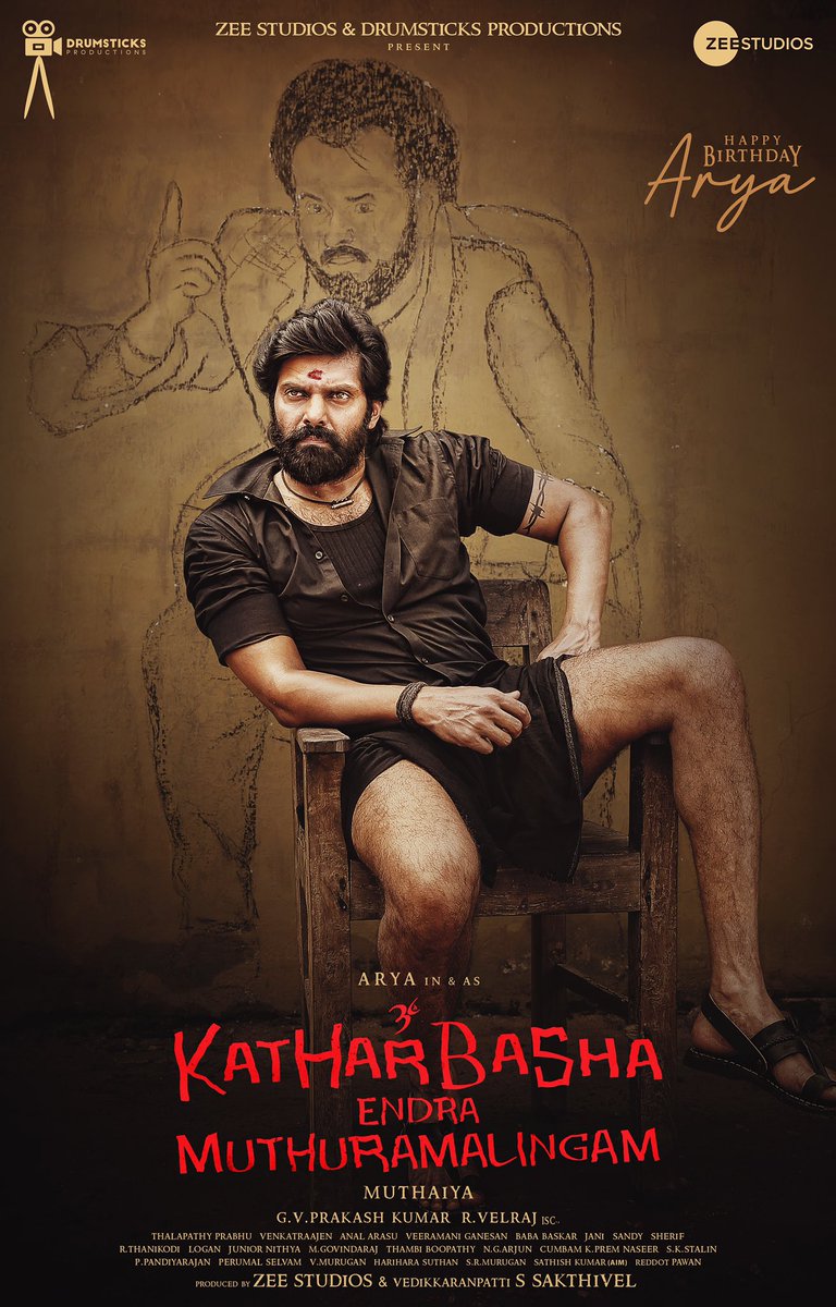 dir_muthaiya's tweet photo. Here's the Title and First Look of my next with @arya_offl Brother . Hope u all like it 😊
 #KatharBashaEndraMuthuramalingam 

#KEMthemovie

@dir_muthaiya @SiddhiIdnani @gvprakash @VelrajR  @zeestudiossouth @DrumsticksProd     @venkatraj11989 @veeramani_art
@ertviji https://t.co/t0xwAjXAlV