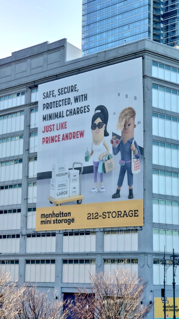 daddychrispips's tweet photo. The advertising in NYC is on point! #priceandrew #nonce #EpsteinCoverup #cheeky #funny #Advertising #RoyalFamily https://t.co/Ds0IYGBw5y