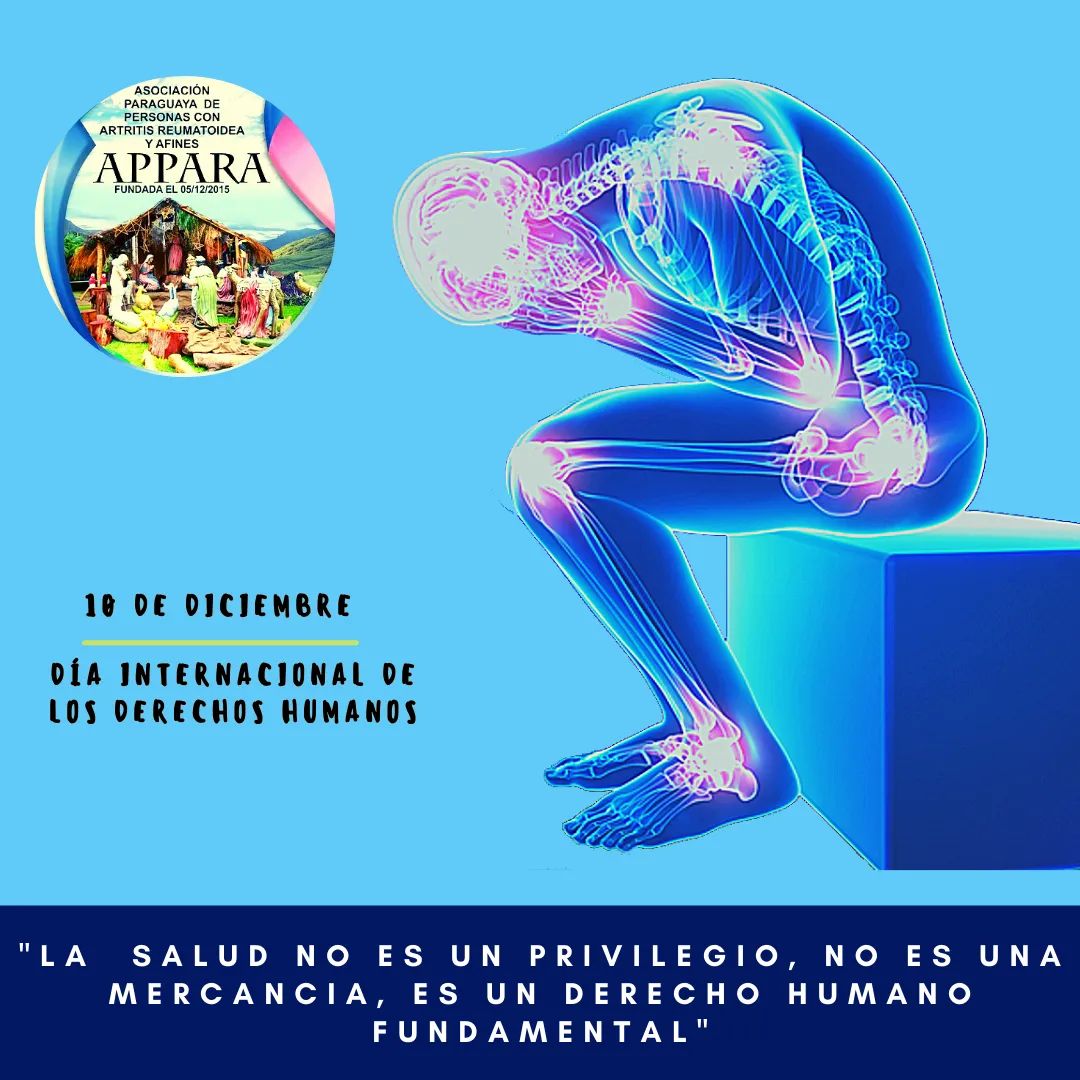 ArtritisPy's tweet photo. 1️⃣0️⃣ DE DICIEMBRE / Día Internacional de los Derechos Humanos 🌐

"La salud no es un privilegio, no es una mercancía, es un Derecho Humano Fundamental"
#SomosAPPARA 🇵🇾
#diagnósticoprecoz
#guerrerosdelaartritisyafines https://t.co/EQEvOv2NDc