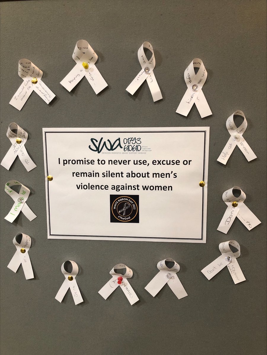 The White Ribbon campaign #16Days of awareness in the mission to end violence against women and girls ends today.
Our staff have written their personal pledges on these ribbons-we're determined to bring change. What about you?  Will you pledge to try make a difference every day?