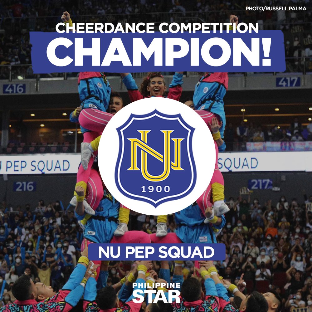 CONGRATULATIONS, NU PEP SQUAD!

BREAKING: NU Pep Squad reclaims the crown with their #ZumBARK routine in the penultimate performance of today’s UAAP Cheerdance Competition.

NU dethrones FEU, which settles for first runner-up. UST lands as second runner-up.