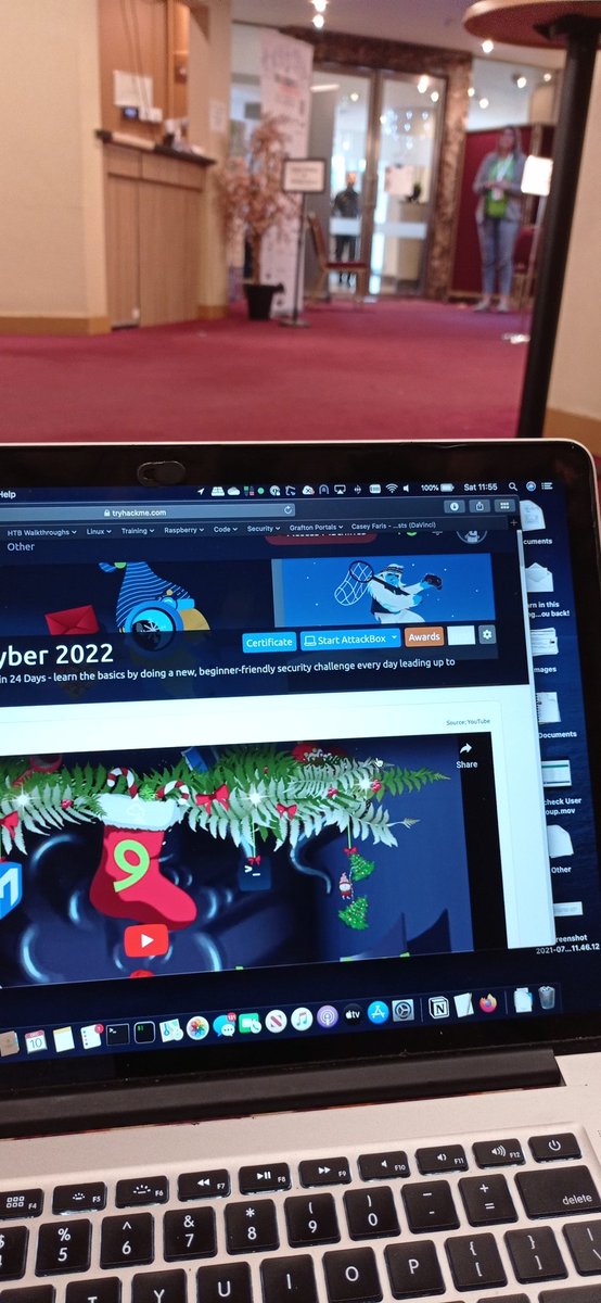 sailingbikeruk's tweet image. Between talks @BSidesLondon catching up on #adventofcyber2022