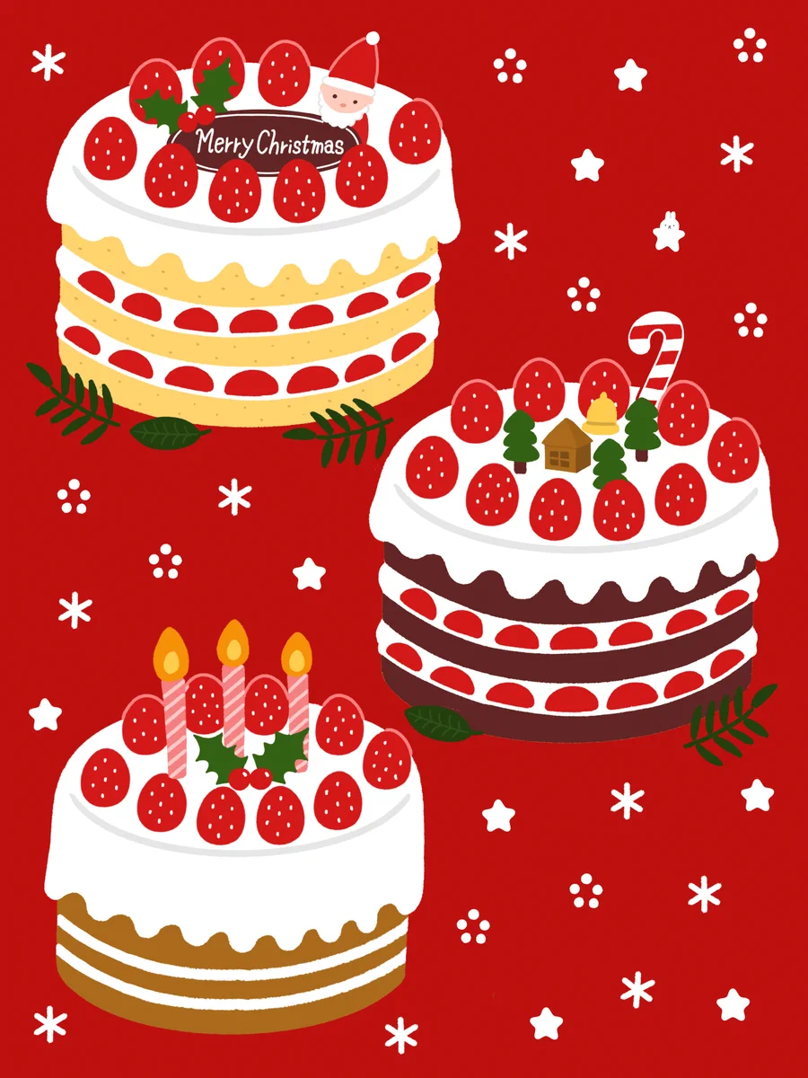 美味しそうなケーキが描かれたイラスト！このどこかに長い耳が特徴的なあの動物が隠れてる？！