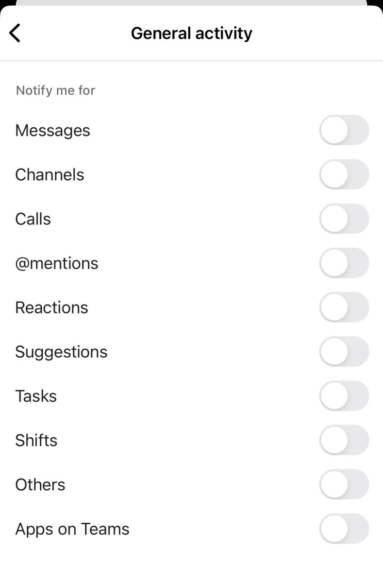 ProudMarketer's tweet photo. Is there an easier way to turn off phone @MicrosoftTeams notifications while on vacay? Outlook is set to out of office. Instead of turning off all notifications options individually or the phone notifications off, is there an easier way?? https://t.co/SZIroZ7uYl