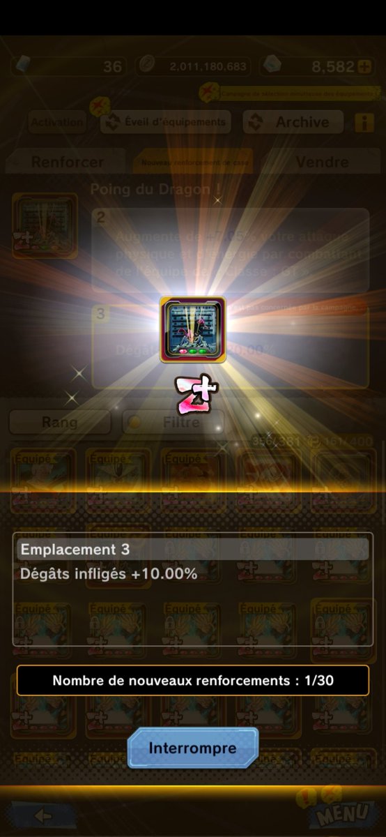 DidouxYT's tweet photo. #astuce2 pour avoir un maximum de cc en faisant un minimum d'efforts : montez les deux premières lignes d'un équipement unique jusqu'à avoir un Z ou Z+ puis farmez la dernière case jusqu'à avoir la pastille rouge ! Ça va vous débloquer plein de missions ✌🏻✌🏻

#DBLegends https://t.co/GLK3DdZotb