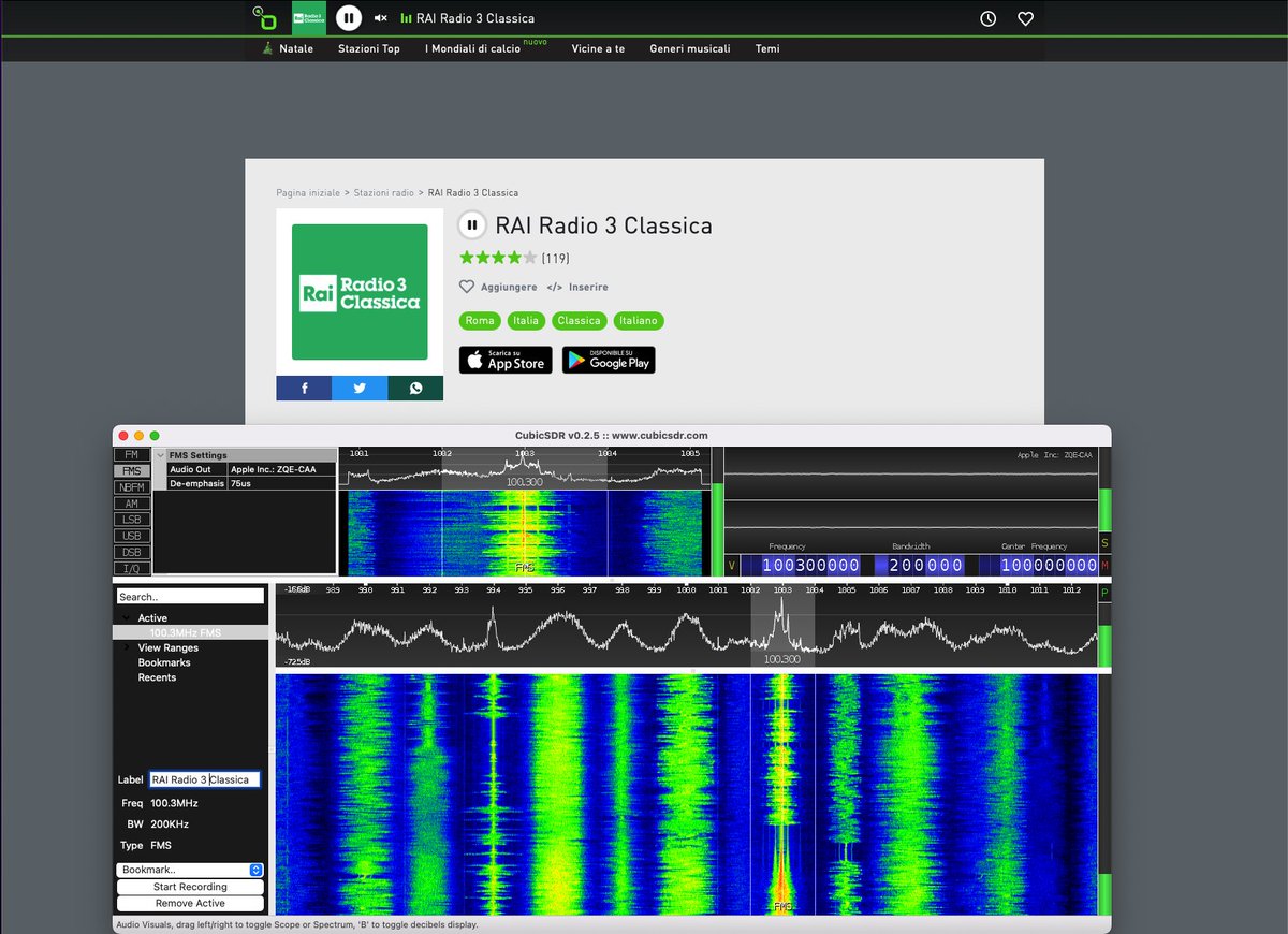 fabiozpp's tweet image. #SDR #RTL2832U #USBReceiver #CubicSDR ...