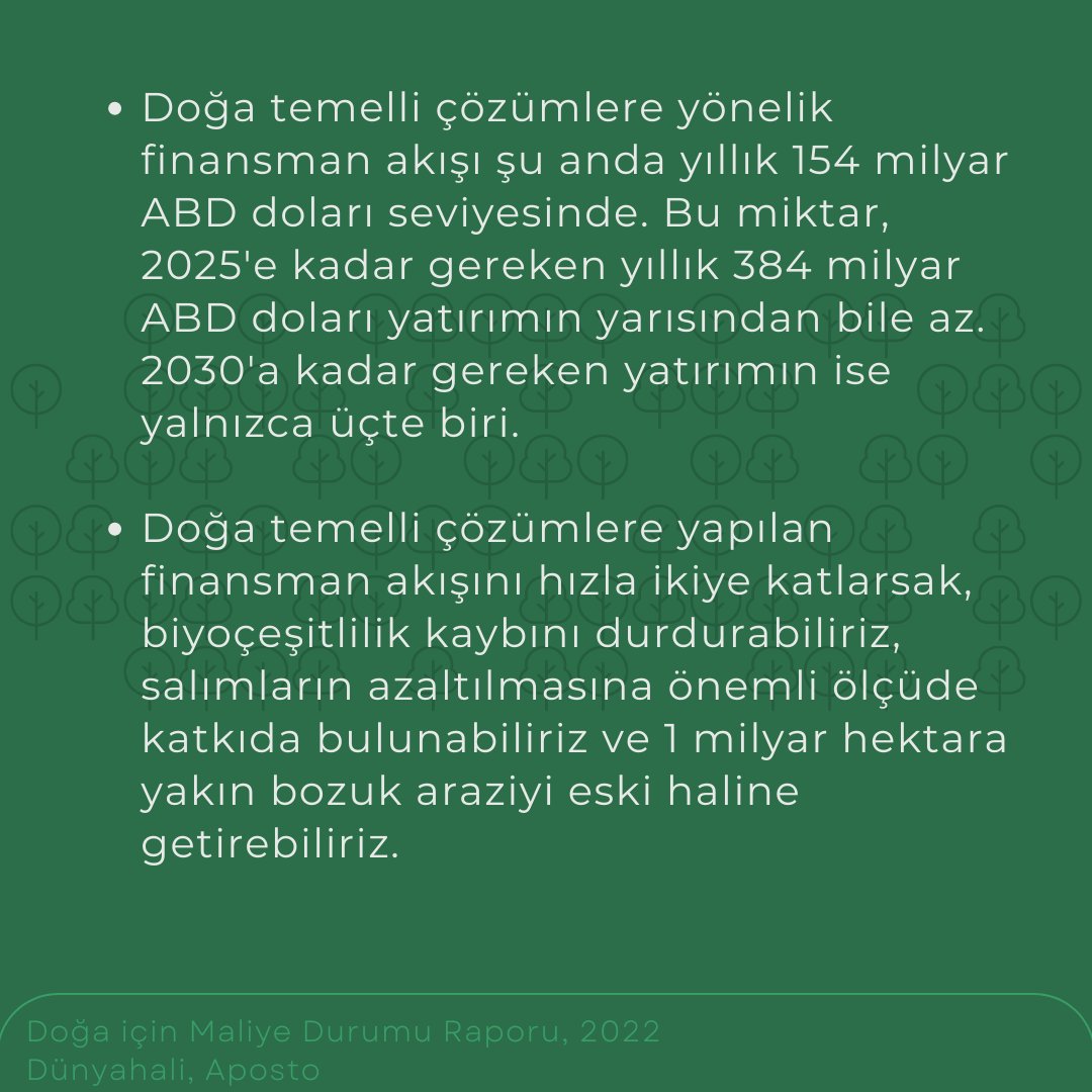 brika_sustain's tweet photo. Birleşmiş Milletler Çevre Programı (UNEP) tarafından 2022 Doğa için Maliye Durumu Raporu yayımlandı.
Raporun ana mesajları ise şekilde: https://t.co/qh5i8SvYcH