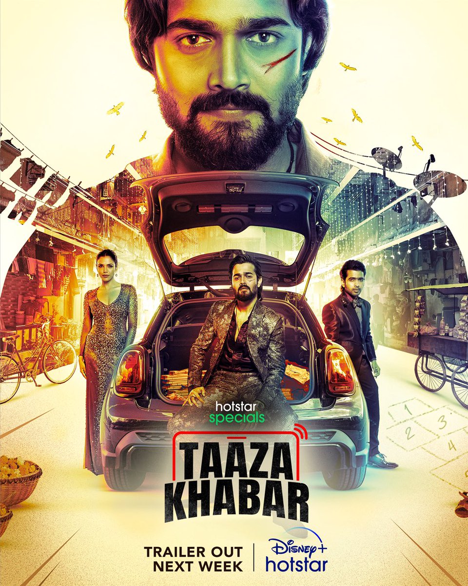 Kharab time ka time khatam, kyunki trailer ka time aa gaya hai! #HotstarSpecials #TaazaKhabar - trailer out next week. #ComingSoon only on @DisneyPlusHS

<a href="/Bhuvan_Bam/">Bhuvan Bam</a> <a href="/ShriyaP/">Shriya Pilgaonkar</a> <a href="/pprathameshp/">Prathamesh Parab</a> <a href="/Deven_Bhojani/">DEVEN BHOJANI</a>
<a href="/himankgaur/">himankgaur</a> <a href="/abbasazizdalal/">Abbas Dalal</a> <a href="/hussainthelal/">Hussain Dalal</a> <a href="/arvinbhandari11/">Arvin Bhandari</a> <a href="/BbkvProductions/">BBKV Productions</a>