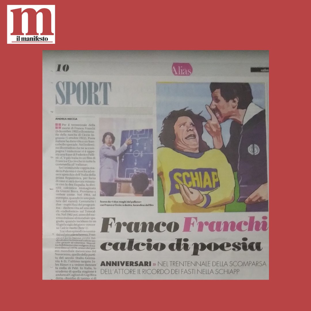 ✍️Da Pasolini a Maradona. Il calcio di poesia di #FrancoFranchi. Oggi sull'inserto Alias <a href="/ilmanifesto/">il manifesto</a> -->  bit.ly/3W0Wh5y