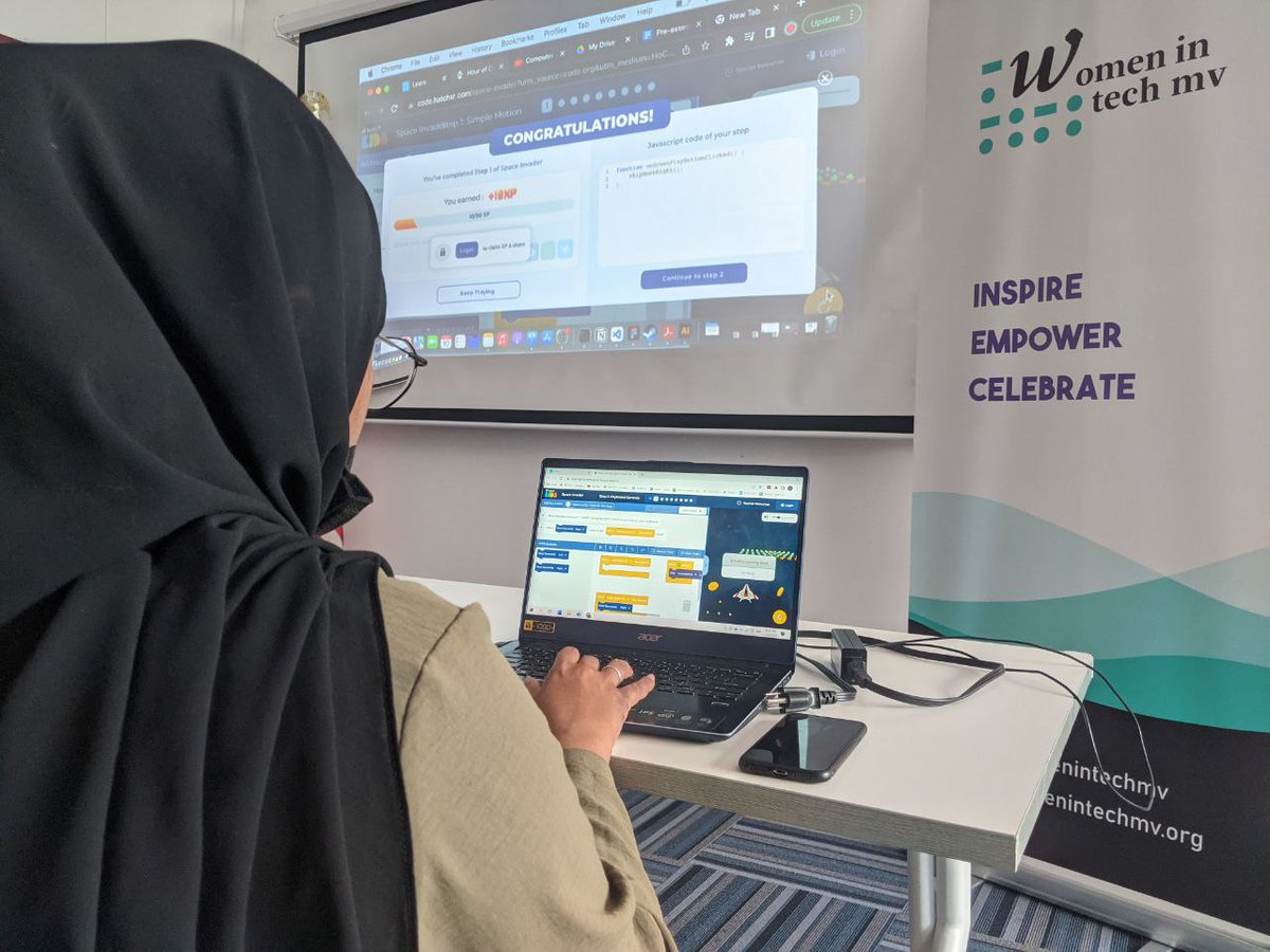 womenintechmv's tweet image. We also had a #HourOfCode session with participants of #SheCodesMV today. It was a great opportunity for the first time learners to pave their way into coding

#HourOfCodeMV
@ACMaldives
