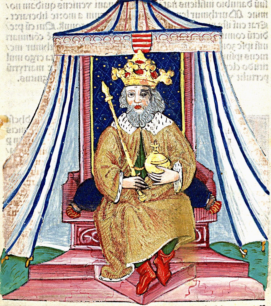 András, King of Hungary, taken from https://en.wikipedia.org/wiki/Andrew_I_of_Hungary#/media/File:Andrew_I_(Chronica_Hungarorum).jpg