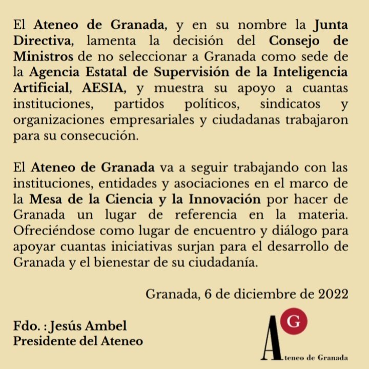ℹ️Comunicado del Ateneo