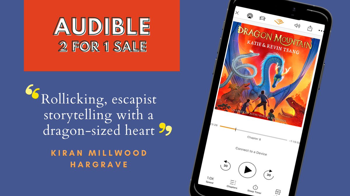 simonschusterE's tweet photo. 'Packed full of fun, heart and imagination, it will make you wish you had your own dragon bond' 
Anna James

Listen to the action-packed adventure #DragonMountain by Katie and Kevin Tsang now in @audibleuk 's 2 for 1 Sale!

https://t.co/xCSDO5vkuR https://t.co/KUrzils8et