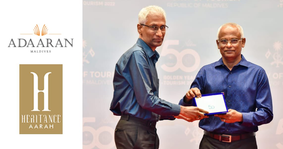 Congratulations to Adaaran &amp; Heritance Resorts by Aitken Spence on getting <a href="/MvTourism50/">Maldives Tourism 50</a> @MoTMv  Appreciation Award for their valuable contributions to #Maldives tourism development and management.