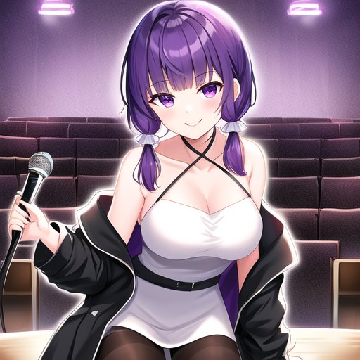 他者への洗脳能力を持つ可能性があり危険として一時的に禁錮処置を施されてきたセクサロイド結月ゆかりだが、開発者達から危険性は無いと主張され、嘘発見器等にかけても問題なかったため安全であることを証明するために結月ゆかりがマイクを持たされたシーンをaiくんに描いてもらった 