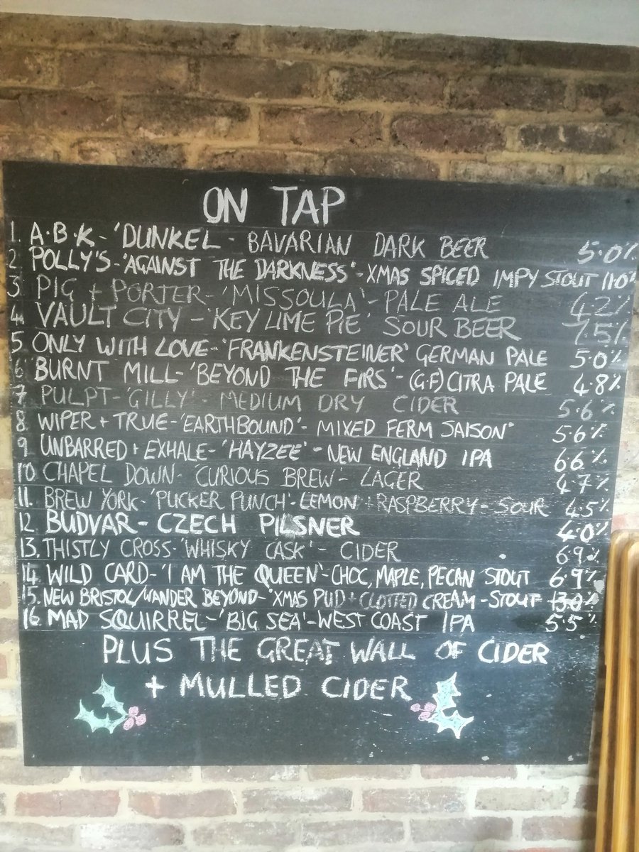 Beers on tap <a href="/PantilesTap/">The Pantiles Tap</a> for Saturday afternoon December 10th.