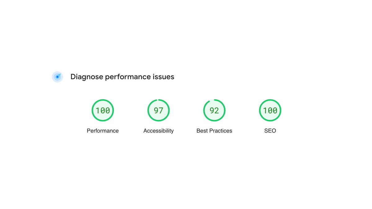 been a while since I built and deployed a web frontend been tinkering over the weekend..... first run past pagespeed.web.dev . 
Still got it 💪🤣😂
#webdev