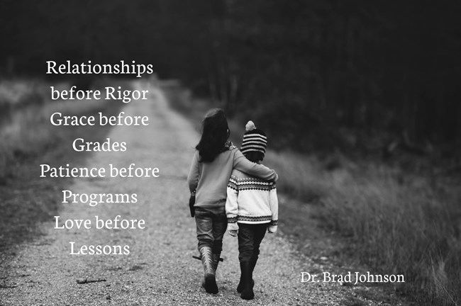 DrBradJohnson's tweet image. Education is not student centered, but it is relationship centered. Principals who build relationships with teachers will get their best &amp;amp; teachers who build relationships with students will get their best.