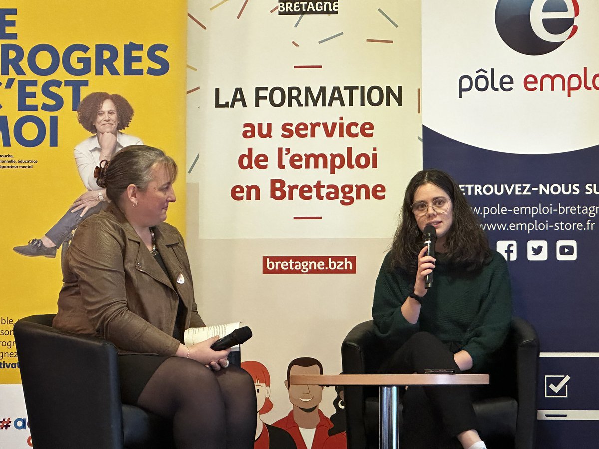 cmqlannion's tweet image. En direct du forum de l’emploi à pleumeur Bodou, Sterenn représente le CMQe et témoigne sur son parcours et sur ses participations au @AdaChallenge (élève, tutrice, organisatrice et bientôt jury 😉😊) @poleemploi @anticipa @lyceeLeDantec @enssat @OrangeBretagne merci Sterenn 🙏👏