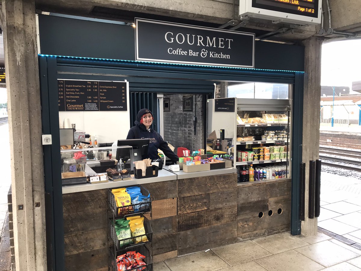 @GourmetCBandK a delicious coffee served up at Stafford Sta P3 Guormet coffee stand this morning by a very polite barista … 😊