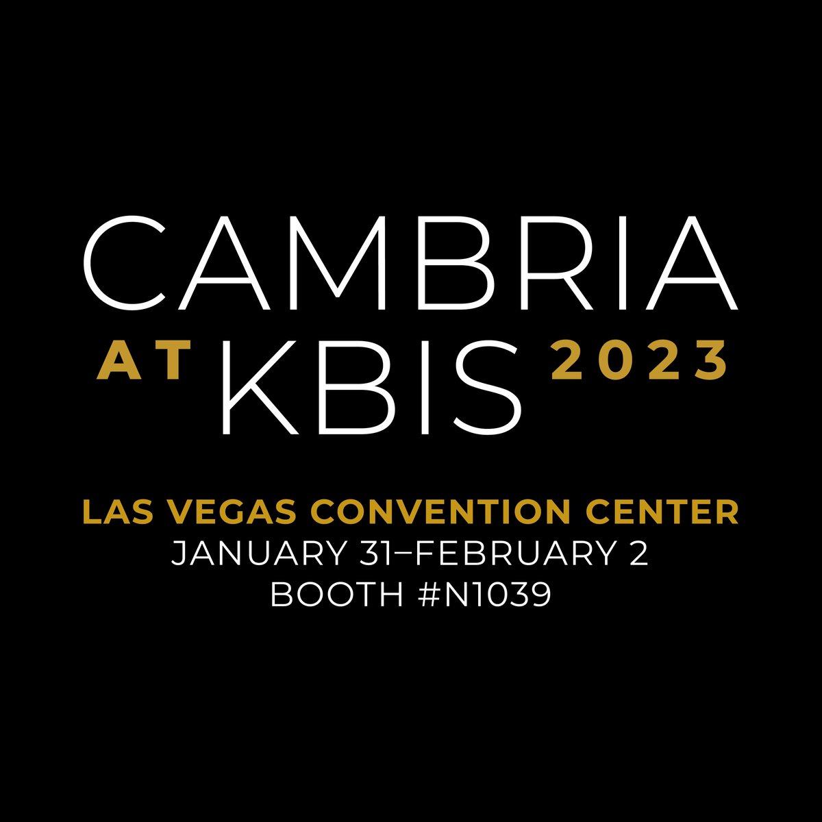 Experience the revolutionary luxury of @CambriaSurfaces quartz surfaces at #KBIS2023! Featuring NEW designs, never-before-seen tones, dynamic textures, and timeless aesthetics. Message me for a complimentary pass!