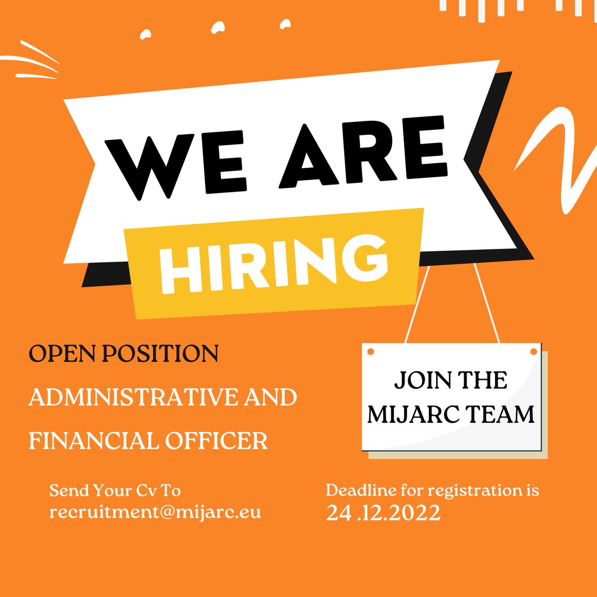 Are you passionate about working for and with rural youth? We are looking for a resourceful and enthusiastic person to join our Brussels-based secretariat! Send your cv to recruitment@mijarc.eu before the 24th of December! #recruitment #mijarceurope