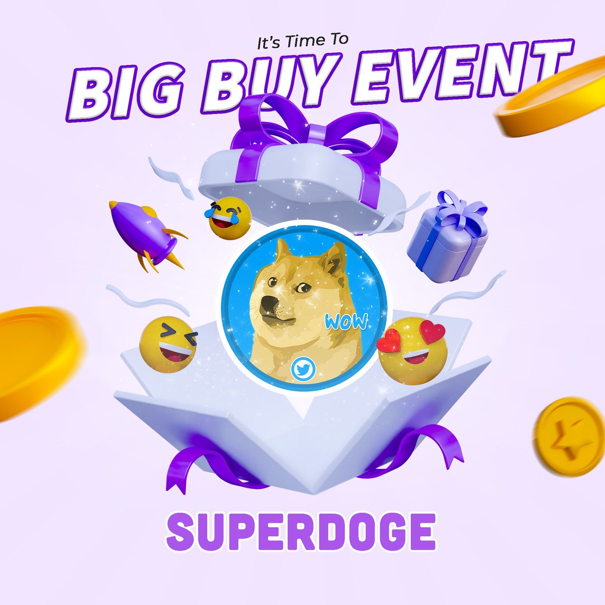 Event Big Buy is happening, join at t.me/SPDOfficialGro…
🥇 Top1: 1200 BUSD
🥈 Top2: 800 BUSD
🥉 Top3: 500 BUSD

#SPD, #BNB, #Superdoge, #BigBuy
