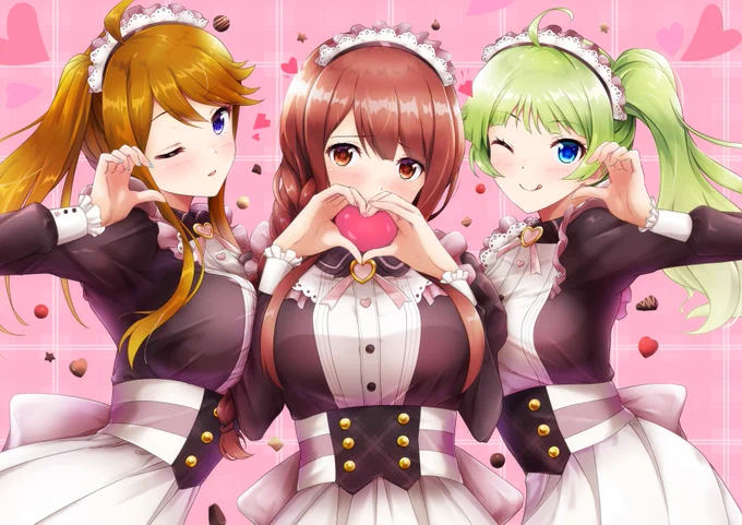 琴葉と恵美とエレナのバレンタイン #今年も残りわずかなので今年一番伸びた絵を貼る 