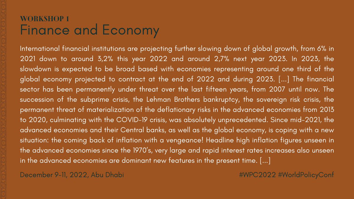 WorldPolicyConf's tweet photo. #Workshop1 on #Finance and #Economy of the #WPC2022 is beginning https://t.co/Ovji30HGLu