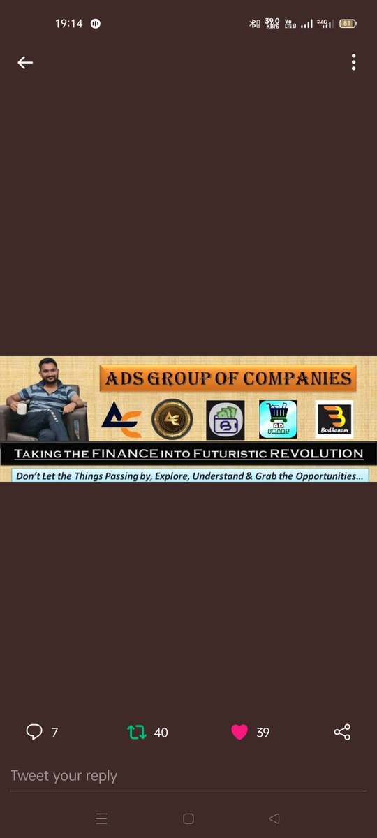 SurajMahavar9's tweet photo. "ADS GROUP OF COMPANIES" based at INDIA 🇮🇳. We Are With 5 MILLION Plus DEDICATED TEAM, 10 Plus DIGITAL ASSETS &amp; PHYSICAL ADS Mart too. WORKING AS Per GOVT. GUIDELINES. We have, Our Own ADSCOIN EXCHANGE Listed With TOP 20 COINS. https://t.co/1jyyS2Yr8q
