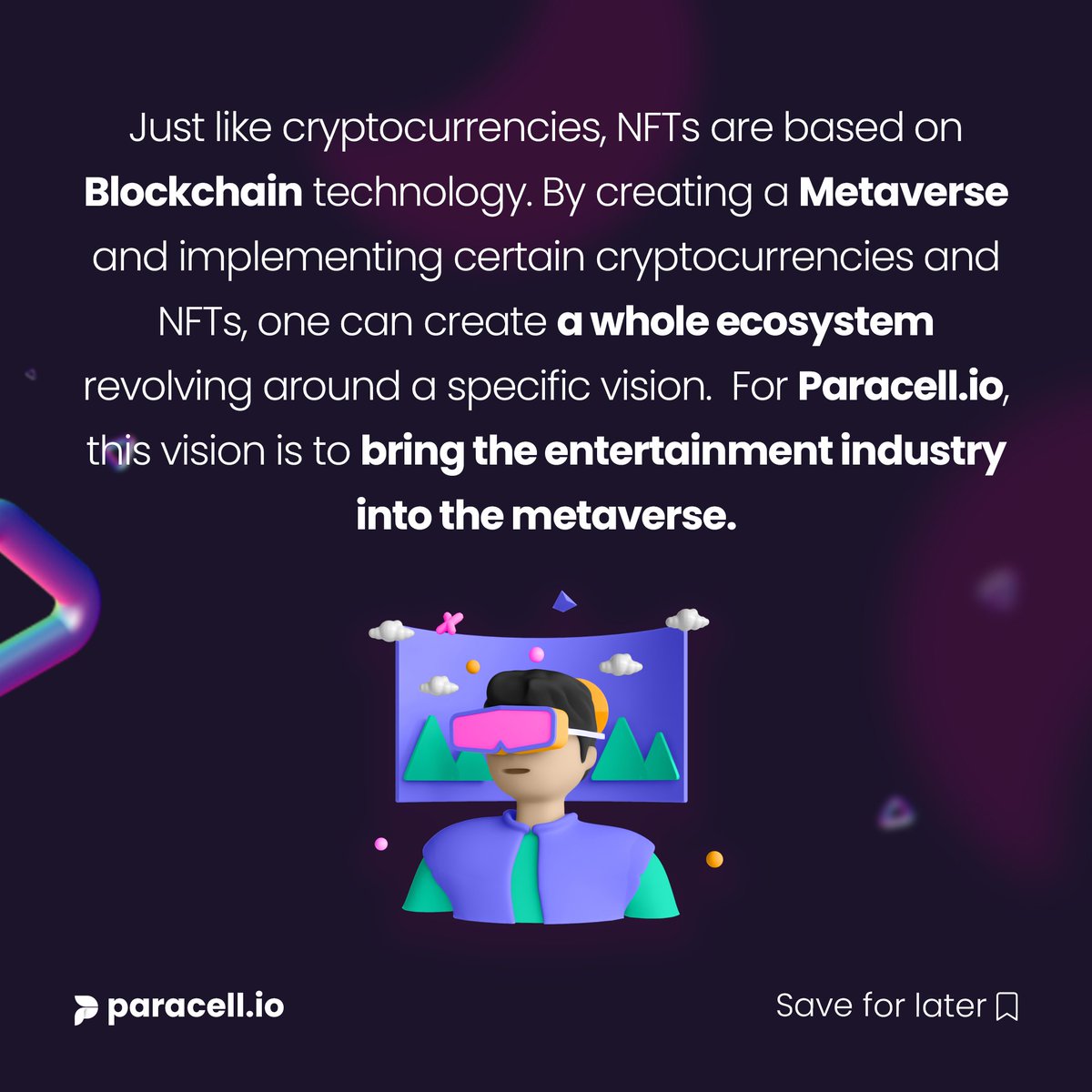 paracell_io's tweet photo. #NFTs are mainly being seen as simple images. But are you aware of what they actually can be? 
Are you going to be a part of #entertainment in #Web3?

#Crypto #Blockchain #MusicNFTs https://t.co/vb2f4g3CnV