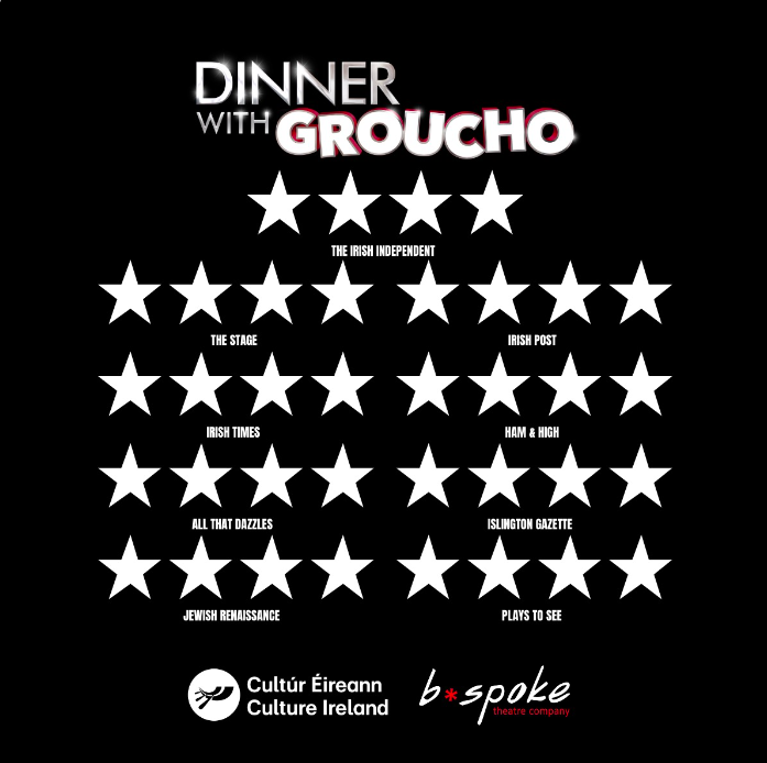 bspoketheatre's tweet photo. Our final two performances of 

Dinner With Groucho
by
Frank McGuinness

 Are today at 

3.00pm
7.30pm

@arcolatheatre
  
Supported by 
@culture_ireland
 
Tickets from £12

https://t.co/xGD0HVL92s
https://t.co/dFeoQzhViJ

Thank you very much #London, it's been a complete pleasure https://t.co/0HfM4bYOH9