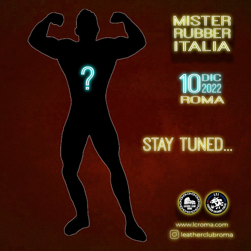 LeatherClubRoma's tweet photo. #MisterRubberItalia: who’s gonna be the next?
La scelta fra #DarkHermes e #Danilo è ardua, ma tutti voi potete votare il vostro preferito. Per farlo non perdetevi l’elezione stasera allo #SkyLine dalle 23.
Non mancate!
#StrongerTogether at #MRI23
🖤❤️💛 https://t.co/vZEkbTSVPJ
