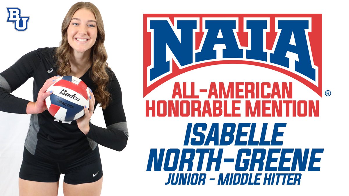 Junior Middle Hitter Isabelle North Greene receives her third straight NAIA All-American honor!