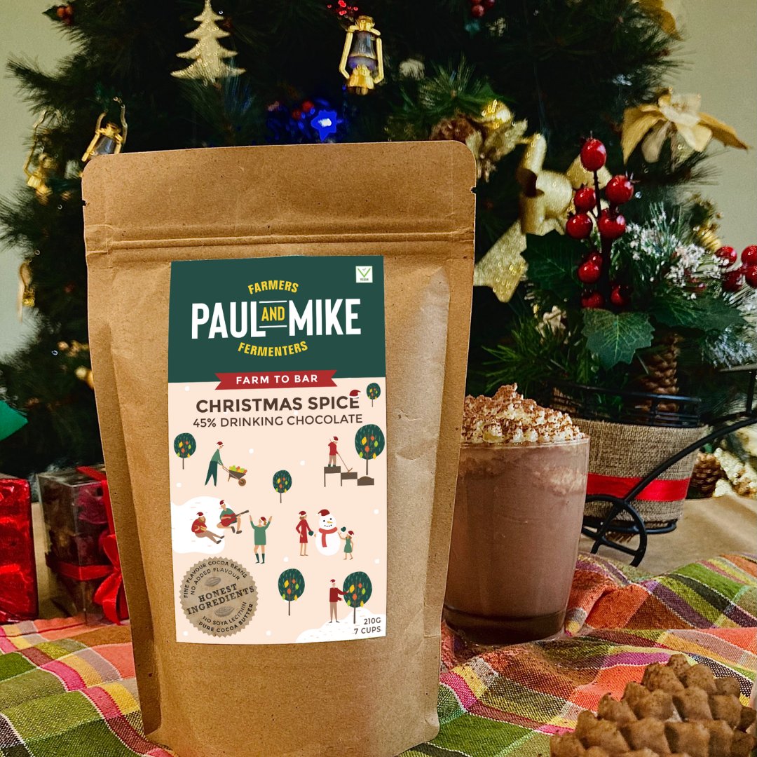 If Christmas in a cup had a visual, it would be our Christmas Spice drinking chocolate. Have a hot cup of spiced cocoa during those chilly winter nights or even a cold version when the cravings kick in. Order now at paulandmike.co
Melt-free delivery in 2-3 days