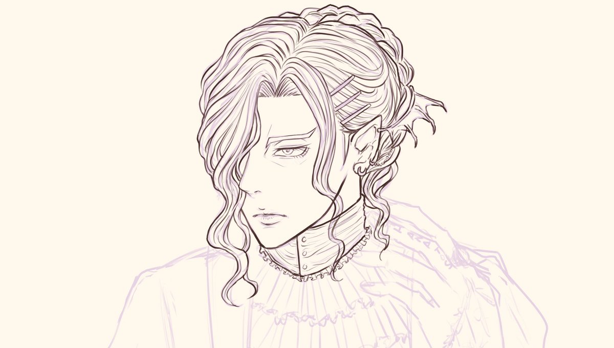 「Draw the hair first in order to give mys」|野生暗黑文青のイラスト
