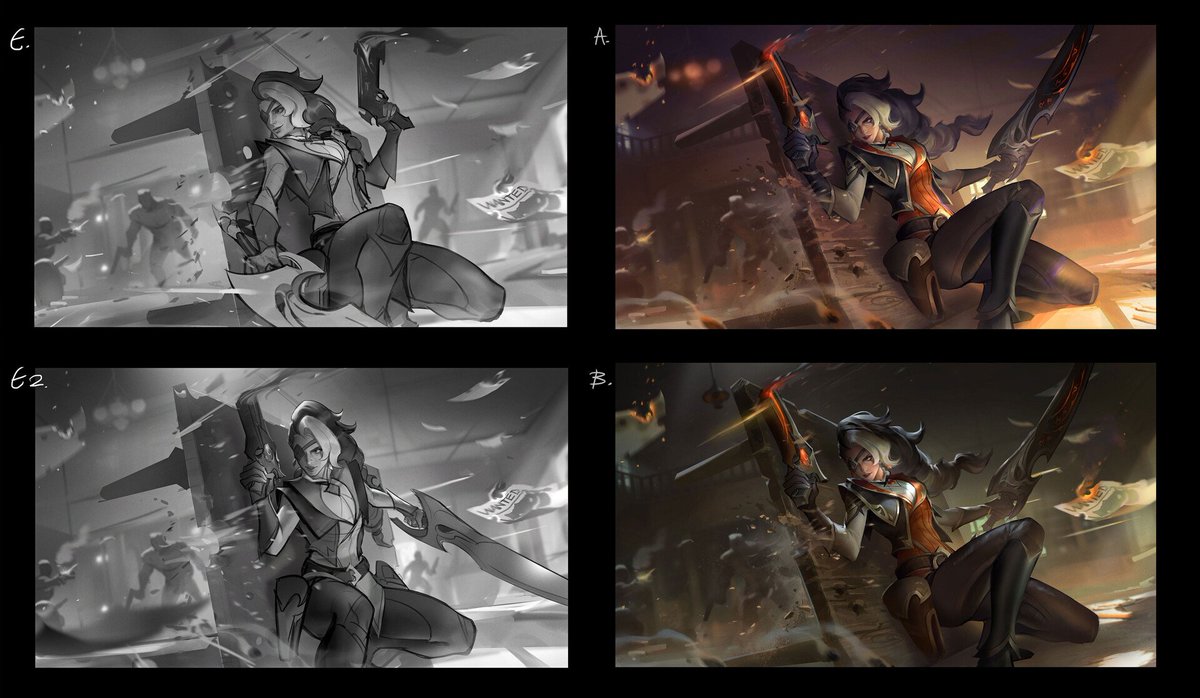 JumaraloHexCore's tweet image. High Noon Samira SplashArt &amp;amp; Sketches - League of Legends by Jeremy chong

- Artist Final Version
- League Final Version

artstation.com/artwork/ZewPgG