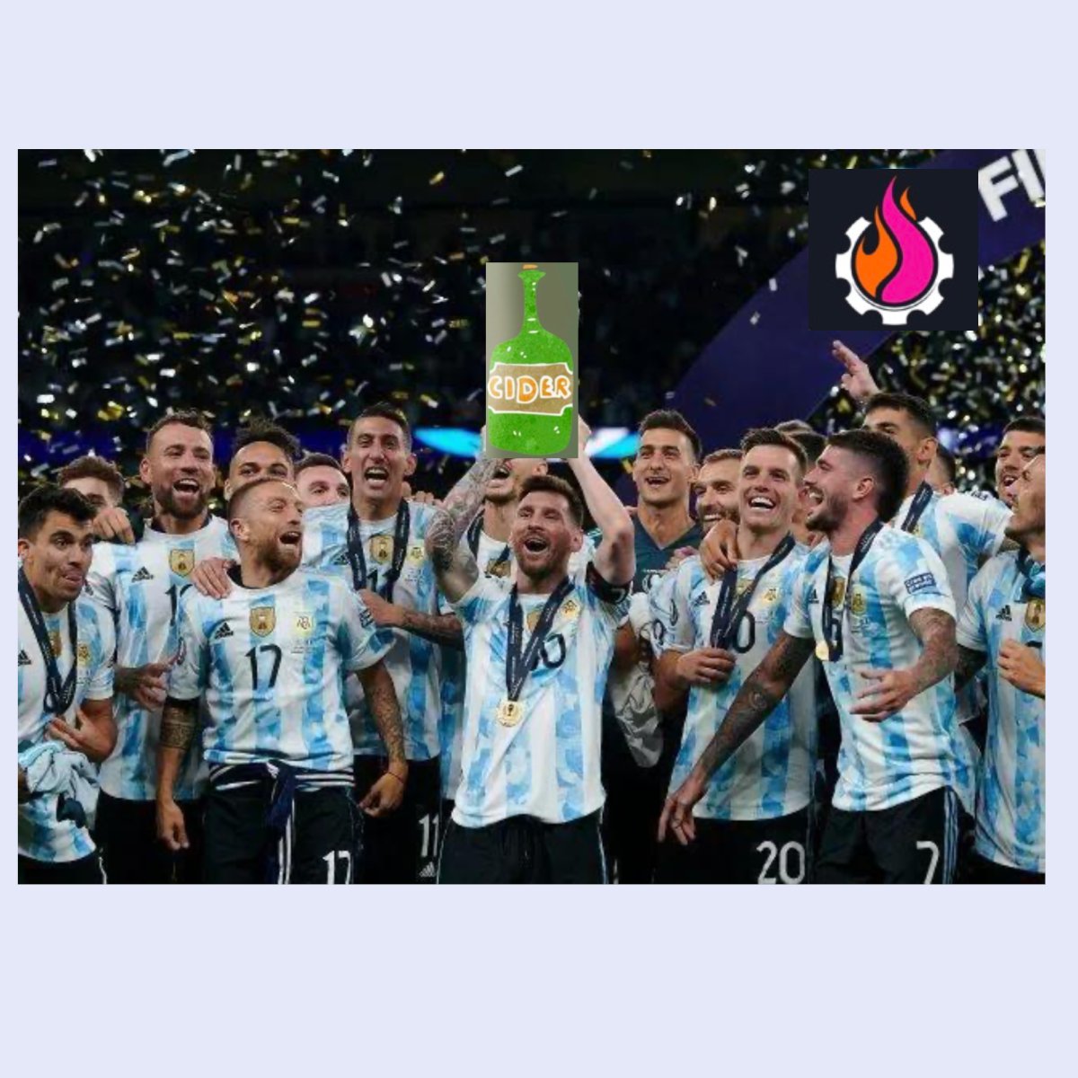 jixiang89972790's tweet photo. "Cheer Up, Cider Up"
@GearboxProtocol
https://t.co/730JyVM1Wz Cider celebrates Argentina winning the championship and $GEAR is successfully listed.#CiderUp
https://t.co/3ai9BQt9Tb https://t.co/ZQyyyx4ScA
