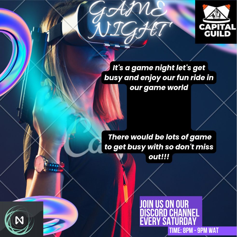 capital_guild's tweet photo. 3
Our much anticipated game night is tonight famz!!!
It's happening live on our telegram channel from 8pm-9pm WAT
Don't miss out on the fun...
Stay tuned!!!
@capital_guild @NEARWEEK @NEARFoundation @nxmlive @dum_unu @NEAR_daily @beatdaonear @CreativesDao https://t.co/5cTEdZB7bU
