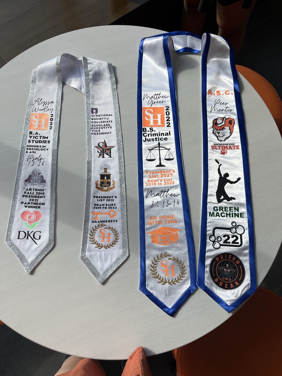 alyssawoodleyy's tweet photo. BTW I made these :) #graduationstole https://t.co/b7CaBGhETh