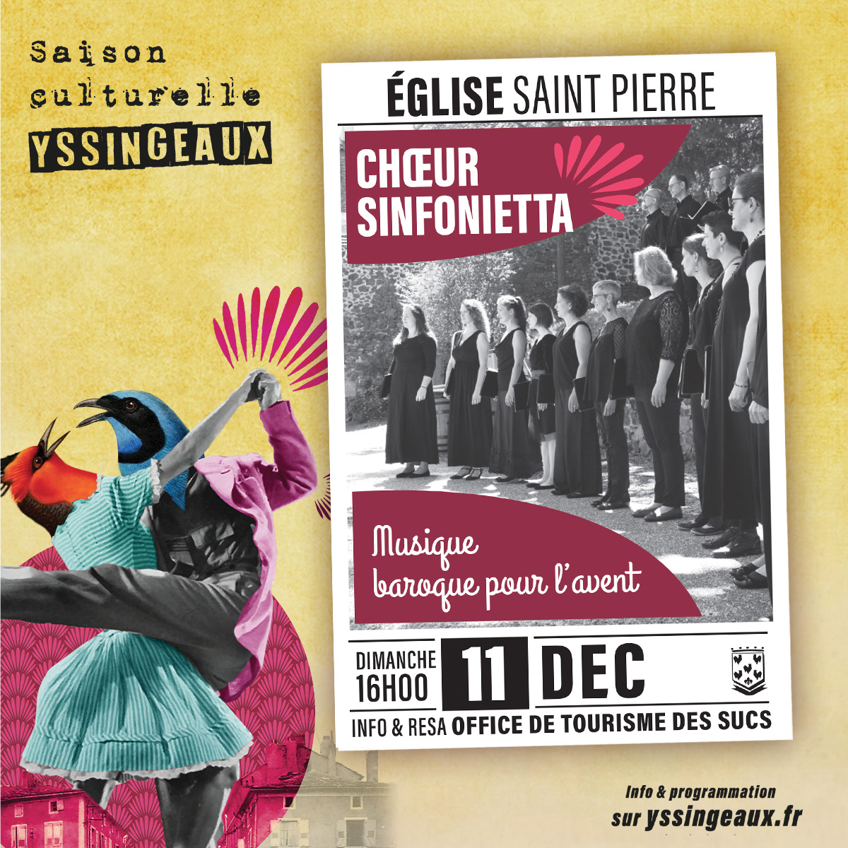 CultureYss's tweet photo. CHŒUR SINFONIETTA
MUSIQUE BAROQUE POUR L’AVENT

Un concert pour les fêtes de fin d’année, dans l’église d’Yssingeaux. https://t.co/MD3kGiFq88