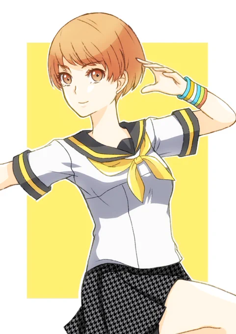 モチベ上がらず絵が描けてないので、前に描いた謎ポーズ千枝ちゃん(P4)投下します(再掲)