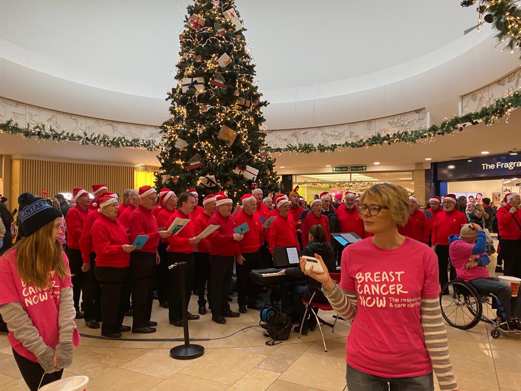 Lovely festive choir in the St David’s centre raising money for breast cancer care.