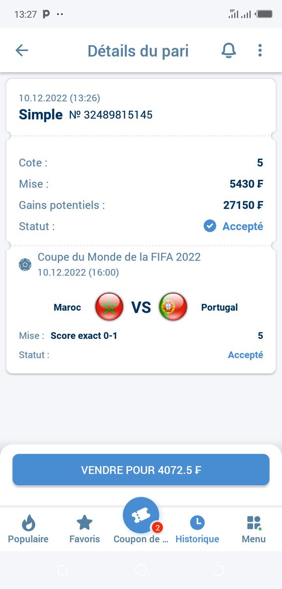 LOMAMI17's tweet photo. Score exact
 Maroc 0 - 1 Portugal https://t.co/xYwJmyPi69