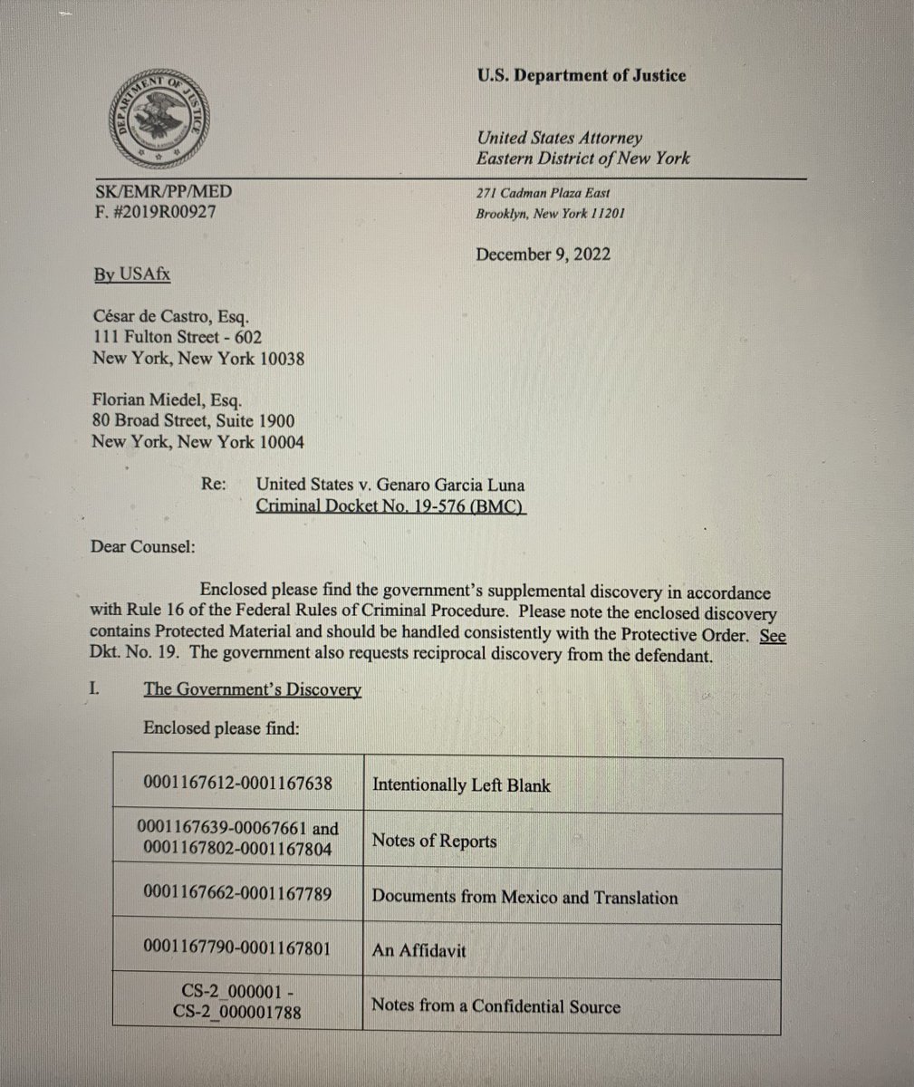 JJesusEsquivel's tweet photo. En el preámbulo del juicio en NY, fiscales del @TheJusticeDept entregan más evidencias para incriminar por narcotráfico y colusión con el Cártel de Sinaloa a Genaro García Luna, amigo, asesor, confidente, mano derecha y Secretario de Seguridad Pública de @FelipeCalderon https://t.co/ZTsZ3fTVgu