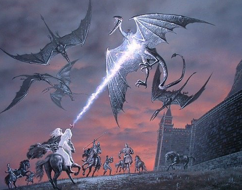 ChronologyGuide's tweet photo. 13/24
Prince Imrahil responded the call of Aid from #Gondor & came with reinforcements of 700 Soldiers. When Faramir & his men were overrun at osgiliath by the #Nazgul, it was the sortie of Prince #Imrahil & #Gandalf which saved #Faramir. https://t.co/qOeUBIT2z4
