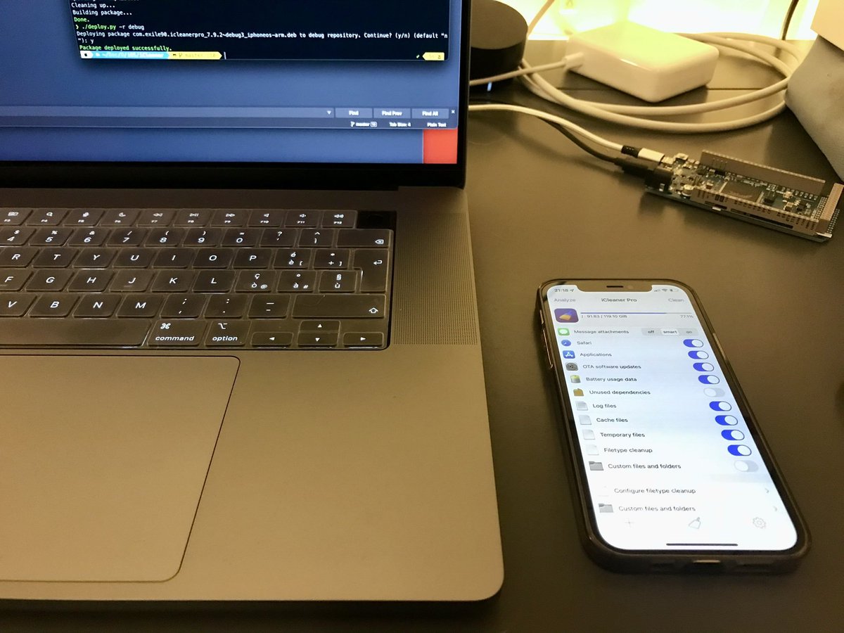Yalujb's tweet photo. iCleaner🧹 update with XinaA15 (iOS 15.0 - 15.1.1) support coming soon (dev - @IvanoBilenchi). #iCleaner #update https://t.co/9tdXwxxDeC